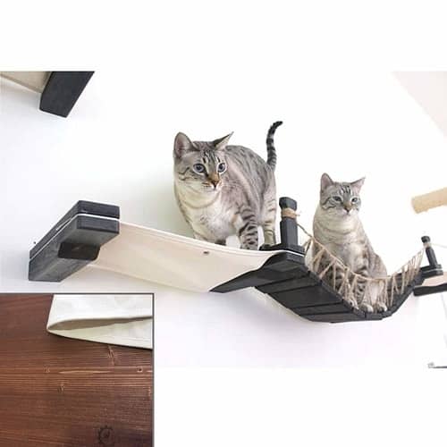 Best Cat Trees Above $200 - CatastrophiCreations Cat Mod Wall-Mounted Cat Bridge with Fabric Lounger