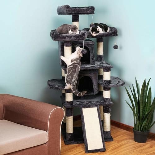 Best Cat Tree $100-$200 - Songmics 67-Inch Multi Level Cat Tree